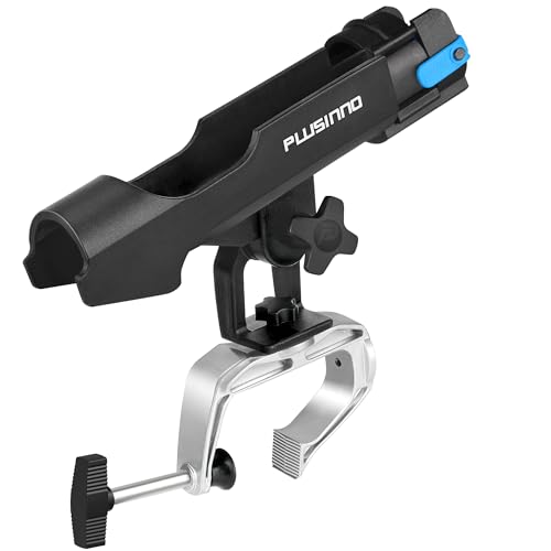 PLUSINNO Fishing Boat Rods Holder Large Clamp Opening 360 Degree Adjustable Fishing Rod Racks...