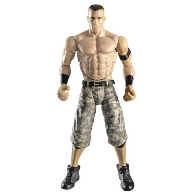 JOHN CENA - WWE Wrestling FlexForce Lightning with Hook Throwin Action Figure in CAMO SHORTS by Mattel
