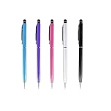 Teqooza 2-in-1 Stylus Pen for Touch Screen, High Precision and Sensitivity with Ballpoint Pen Suitable for Most of Cell Phone and Tablets, Compatible with All Touch Screens, Pack of 5