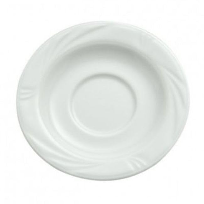 212 Main 5.625 in. Arcadia Bright Embossed Medium Rim Arcadia White Porcelain Saucer