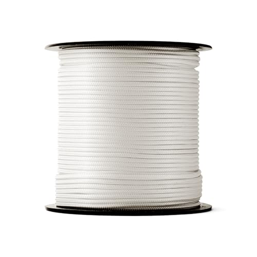SNURO Corde en Nylon (1mm, 500M, Blanc)- Corde de maçon Robuste avec Un matériau en Nylon Solide- Résistance à la Rupture 30kg