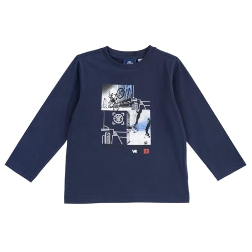 Chicco T-Shirt In Cotone, A Maniche Lunghe, T-shirt Bambini e ragazzi, Blu, 3 anni