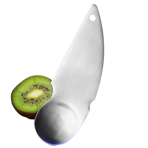 Kiwi Spoon - Cortador de frutas 2 en 1, diseño grabado, borde de corte integrado, cortador compacto que ayuda en la preparación de frutas en la cocina | Perfecto para aguacate Kiwi Grapefruit Huevo