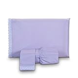 Jogo de Lençol Solteiro Microfibra 2 Peças com Elástico e Fronha com Detalhe em Lese (Lilás)