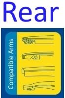 Miniatura 6 de Juego de escobillas de limpiaparabrisas para Scion xA 2004-2006, para conductor, hoja del pasajero, hoja trasera y calcomanía de recordatorio