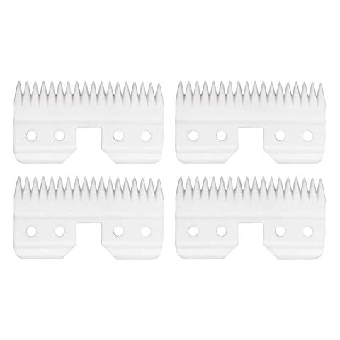 AIRERA 4 Packs Replacement Blade Cutter for Fast Feed, 18 Teeth Ceramic Moving Blade, Grooming Tools Replacement Ceramic Cutters for Pets/Human, Fits AG/A5 Hair Clippers(4 Packs, White) Cover