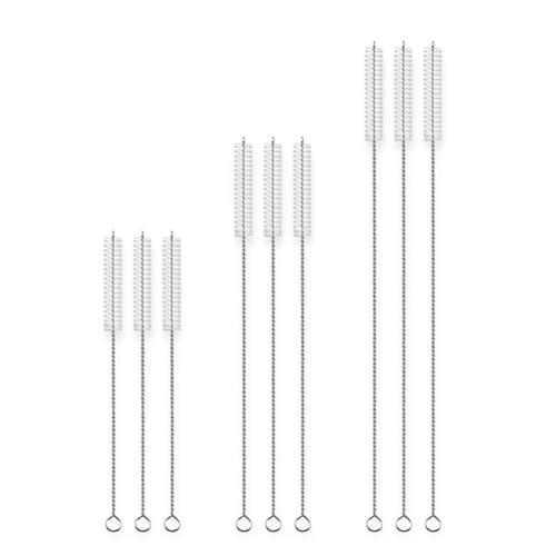 Welangbn STAINLESS STEEL STRAW CLEANING BRUSH Drinking Straw Cleaner Brush Kit Straw Brushes 9 Pcs 3 Size Straw Cleaner Brush Reusable Extra Long Pipe Cleaners For Tumbler, Sippy Cup, Bottle And Tube Teapot cover
