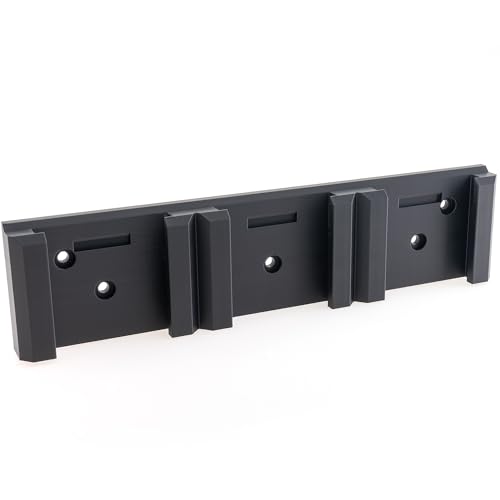 Wandhalterung für Bosch Professional 18V Akkus & PowerCore - robuste platzsparende Halterung, Aufbewahrung für 3 Akkus, 5 Schrauben, Einfache Montage mit Einrastfunktion [Made in Germay]