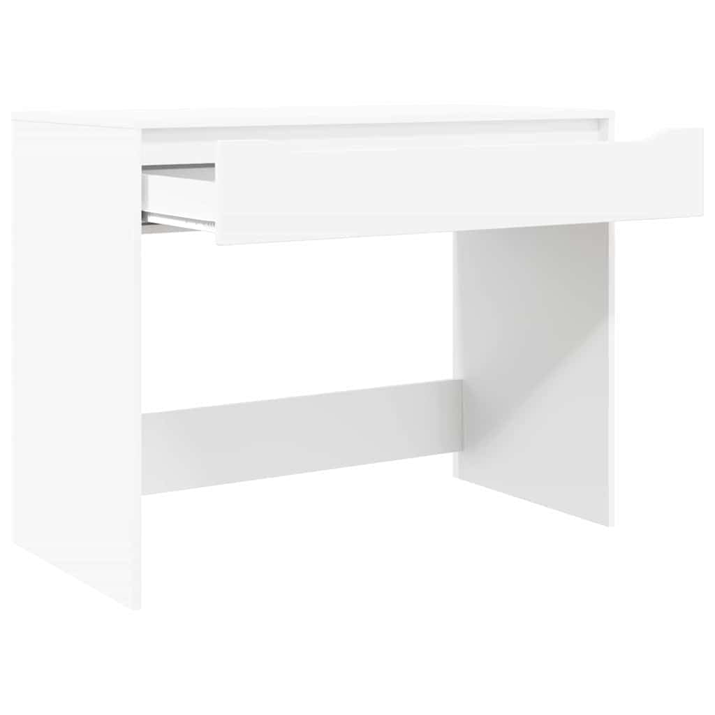 Scrivania con cassetti, bianca, 100 x 50 x 78 cm, in legno, scrivania da ufficio, postazione di lavoro con cassetto e ripiano per laptop, computer, monitor, organizzazione