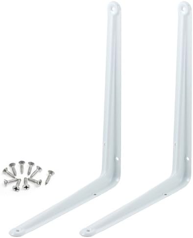 Wideskall® Wideskall - Soportes de metal para estantes angulares de pared de 10 x 12 pulgadas, paquete de 2