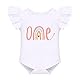 IMEKIS Baby M?dchen 1. Geburtstag Outfit Fliegender ?rmel Sch?ner Druck Strampler R?sche Rock Shorts Bowknot Stirnband Boho Sommer Fotoshooting Kleidung Set Regenbogen 6-12 Monate