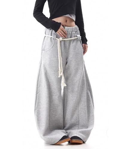 Baggy Sweatpants for Women Men High Waist Wide Leg Sweatpants Oversize Barrel Pants Casual Trousers3