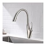 podafu Kitchen Sink Tap, Pull Out Pull Down Kitchen Mixer Tap 360° Swivel Solid Brass Kitchen Faucet Cold & Hot Water Kitchenware Faucet,Black Octopus Feet