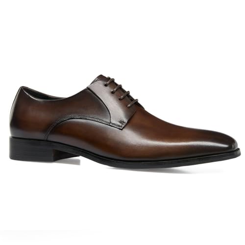 Image of GIFENNSE Men's Dress Shoes Oxford Lace-Up Leather Formal