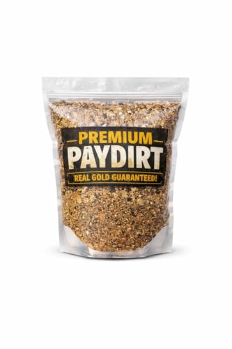 Paydirt 1-Pack Highly Concentrated Nugget Pay Dirt Bag with Flakes Pickers & Possible Gemstones Gold-Rich Panning Paydirt for at-Home Prospecting & Treasure Hunting