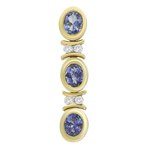 Original Classics 14K White Gold Round Cut Diamonds and Tanzanite Pendant Necklace (1.20 cttw, G-H Color, SI2-I1 Clarity)