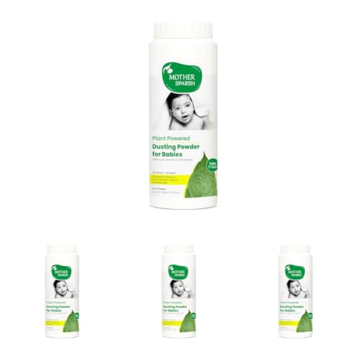 Image of Mother Sparsh Plant Powered Dusting Powder For Babies - 200g | Talc Free Baby Powder With Corn Starch & Oat Powder (Pack of 4)