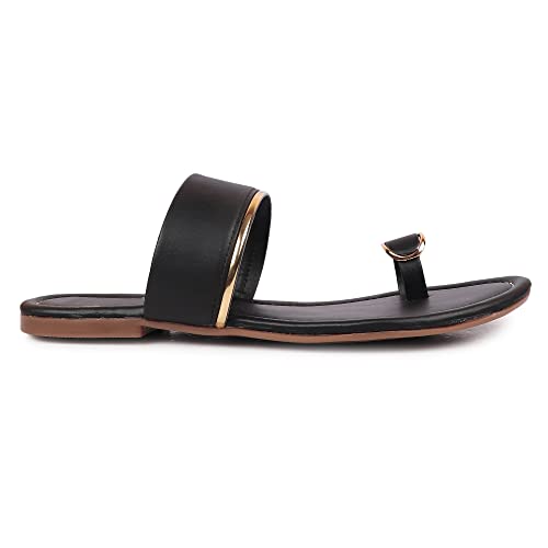 Image of MYRA Women's Solid Toe-ring Casual Flat Chappal | Casual Ladies Flats - MS1327C