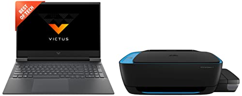 Image of HP Victus Gaming AMD Ryzen 5 5600H Processor 16.1 inch FHD Gaming Laptop & Ink Tank 419 Wi-Fi Color Printer with 1 Additional Black Ink Bottle in The Box; Print, Scan & Copy for Home /Office