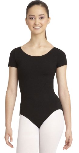 Capezio Women's Classic Short Sleeve Leotard,Black,X-Small