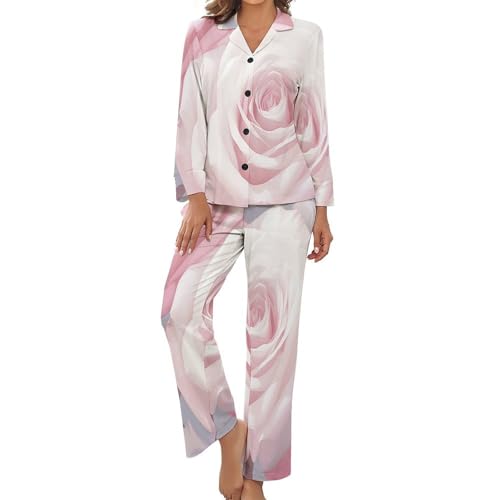 Pyjama femme manches longues rose pour des soirées cocooning et douces en printemps