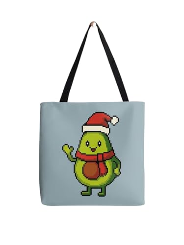 Tote bag Noël Avocat Pixel Art idéal pour vos courses de fêtes et vos sorties d'hiver