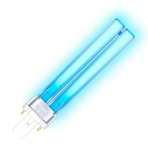 UPPZLLXU 7W Ampoule de Remplacement UVC G23 PLS, Ballast Inductif, pour Clarificateur Bassin, Filtre UVC, Élimine Bactéries, Algues Efficacement pour Aquariums, Étangs