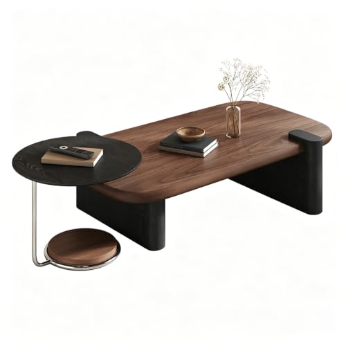 Stylish Walnut Wood Coffee Table Nesting Set