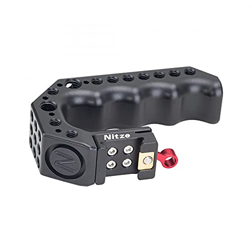 Image of Nitze PA28 Lil Stinger NATO Clamp Top Handle with 1 /4 3 /8 Thread n Locating Holes for DSLR Camera Cage (PA28M-AK)