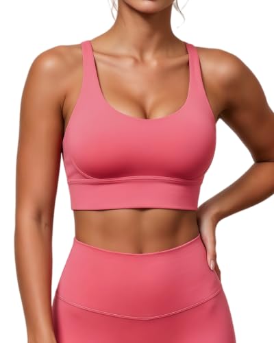 Image of Grace Form Strappy Sports Bra for Women Padded Push Up Sport Bra Athletic Running Workout Bra Yoga Bra