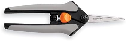 Fiskars 99216935J Softouch Micro-Tip Pruning Snip, Blades, Non-Coated, Gray