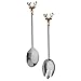 HomeRoots Silver Stainless Steel Golden Stag Salad Serving Set