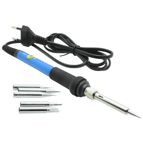 Ferro De Solda 60w com Regulagem de Temperatura Profissional + 6 Pontas Suporte e Esponja (127, Volt
