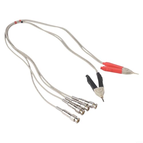 HEBEOT Pince de sonde de fil de test LCR avec connecteurs banane à quatre bornes pour test de puissance et mesure de composants électroniques dans le diagnostic et la qualité de circuit imprimé