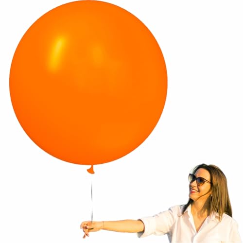 Image of 6 Pcs Orange 36 Inch Giant Balloons for Birthday Party Decorations | Orange 36 inch jumbo balloons for birthdays, weddings, graduations, backdrops, balloon arches, helium use and event decor.