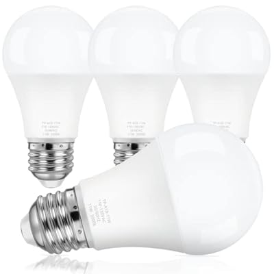 ASOMST 4-Pack A19 LED Light Bulbs, 100W Equivalent LED Bulb, 5000K 1100Lumen Light Bulb 11W, Non-Dimmable E26 Frosted Lighting, CRI 85+, No Flicker