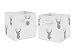 Grey Deer Foldable Fabric Storage Cube Bins Boxes Organizer Toys Kids Baby Childrens for Woodland Deer Stag Collection by Sweet Jojo Designs - Set of 2