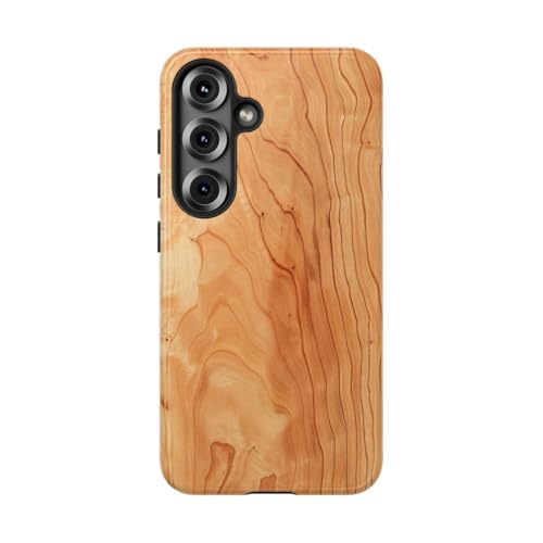 Coque Samsung S25 grain bois de cerisier marron chic et chaleureux