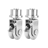 Kugellager aus edelstahl, 2 Stück 2 Zoll Kabelrollenrad 304 Edelstahl 360° drehbar V-Rillenlager...