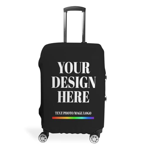 Custom Luggage Covers Personalized Suitcase Protector with Photo/Text Print, Durable Travel Suitcase Cover for Easy Identification (Fits 30-32