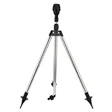 Sprinklers for Yard, 360 Degree Large Area Water Sprinkler Lawn Sprinkler with Stainless Steel Tripod for Yard Lawn Garden (US Thread)