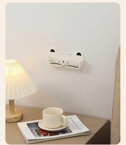 Image of 2 Pack Sunglass Organizer Wall, Cat-shaped Sunglasses Holder Organizer Wall, Glasses Organizer for Entryway Living Room Bedroom Bathroom(WHITE+BLACK)