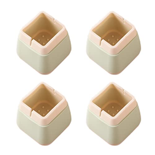 Neamou Protectores de Suelo para Sillas,Protectores de Patas de Muebles,4 Protectores Cuadrados para Patas de Silla - Almohadillas para Muebles, Protectores de Suelo, Almohadillas de Silicona