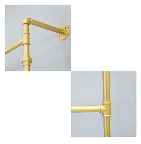 FODUE-Industrial-Pipe-Clothes-Rack-Wall-Mounted-Black-Iron-Garment-Bar-Multi-Purpose-Hanging-Rod-for-Closet-StorageGlod