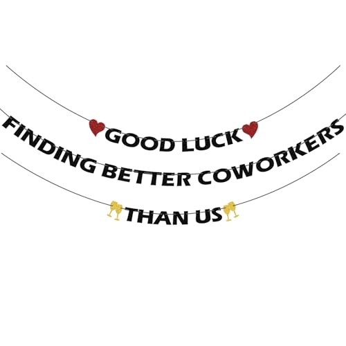 Banner-Dekoration „Bonne Chance pour Trouver de Meilleurs Collègues que nous“, glitzerndes Décorations de fête d'adieu, Abschiedsparty-Dekor, hängendes Abschiedsdekor Cadeaux d'adieu pour Collègues