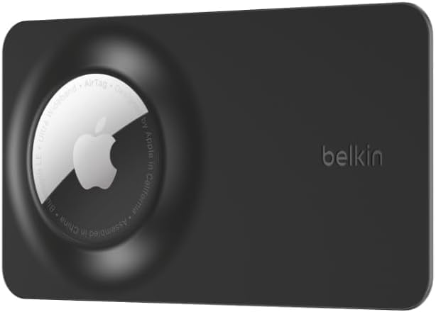 Image of Belkin Apple AirTag Secure Wallet Insert - Thin Wallet Holder - Ultra Slim & Flexible Credit Card Size Insert for Purse, Handbag, Pocket, Backpack - Accessories for Apple AirTag - Black (Pack of 6)