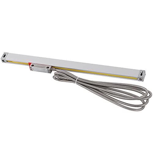Aramox Escala Lineal de Torno, Escala Lineal óptica con Enchufe DB9, Codificador de Lectura Digital de 5 V CC de Resolución de 1 μM, Tira Antipolvo de Manguera Inoxidable de Cable de para Usuarios
