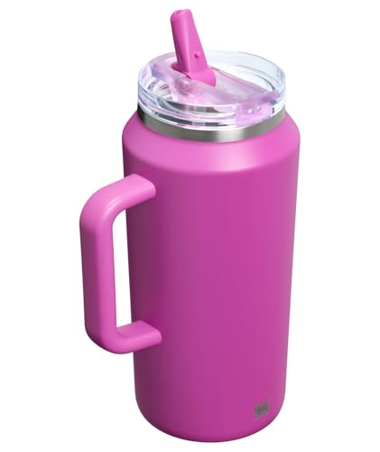 Image of STANLEY Quencher ProTour Flip Straw Tumbler with Leakproof Lid 64 oz | Built-In Straw & Handle | Cupholder Compatible for Travel | Insulated Stainless Steel Cup | BPA-Free | Dark Blossom