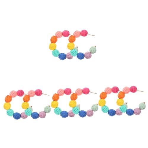 Boucles d'oreilles raphia pendantes paille tressée et bijoux alliage bohème