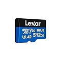 Lexar Blue Scheda Micro SD 512GB, fino a 160 MB/s in lettura, scheda microSDXC UHS-I, C10, U3, V30, A2, video Full-HD e 4K, scheda di memoria ad alta velocità per smartphone/tablet/action camera